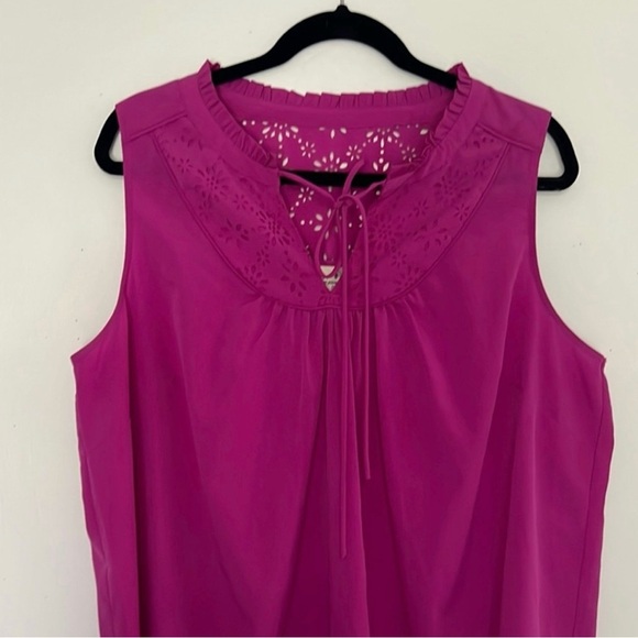 St. John's Bay Fuchsia Sleeveless Blouse - Picture 2 of 5